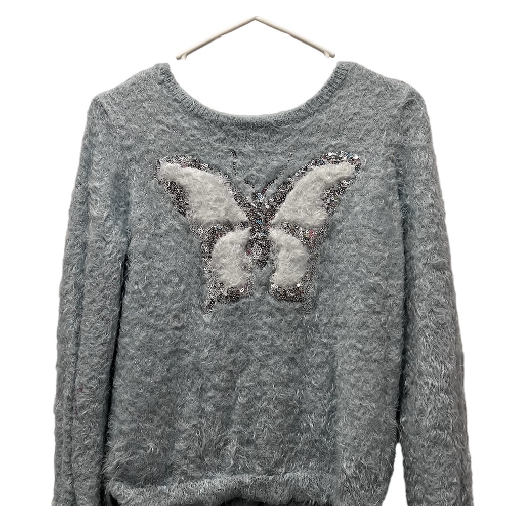 Light blue Justice angora sweater